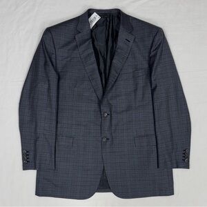 Brioni Sport Coat Blazer Men’s 48R Grey Nm Colosse Virgin Wool Italy Plaid Check